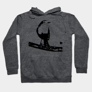 Monochrome cute bird painting Hoodie